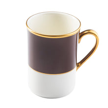  Ultra-White Georgian ColorSheen Chocolate - Gold Banding - Can Mug