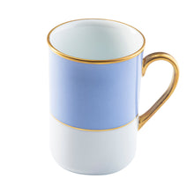  Ultra-White Georgian ColorSheen Light Blue - Gold Banding - Can Mug