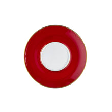  Ultra-White ColorSheen Red Gold Teacup Saucer