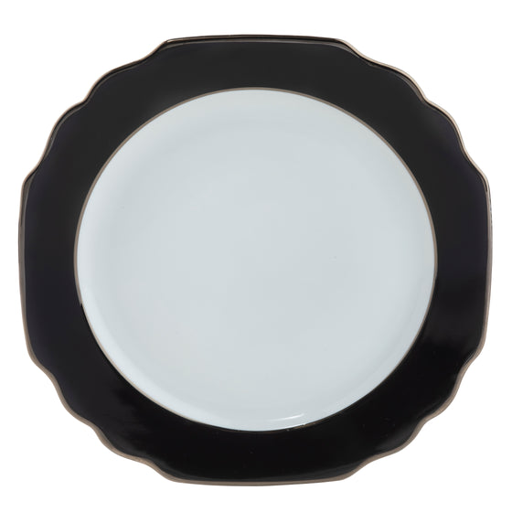 Ultra-White Georgian ColorSheen Black - Platinum Banding - Dinner Plate