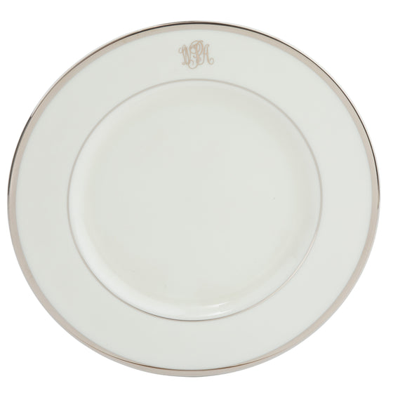 White Signature Platinum With Monogram Charger Plate