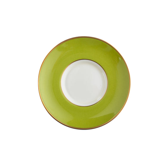 White Georgian ColorSheen Apple Green - Gold Banding - Teacup Saucer