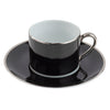 Ultra-White Georgian ColorSheen Black - Platinum Banding - Teacup Saucer