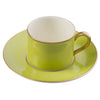 White Georgian ColorSheen Apple Green - Gold Banding - Teacup Saucer