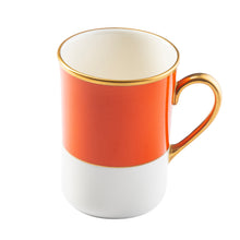  White  ColorSheen Orange - Gold Banding - Can Mug