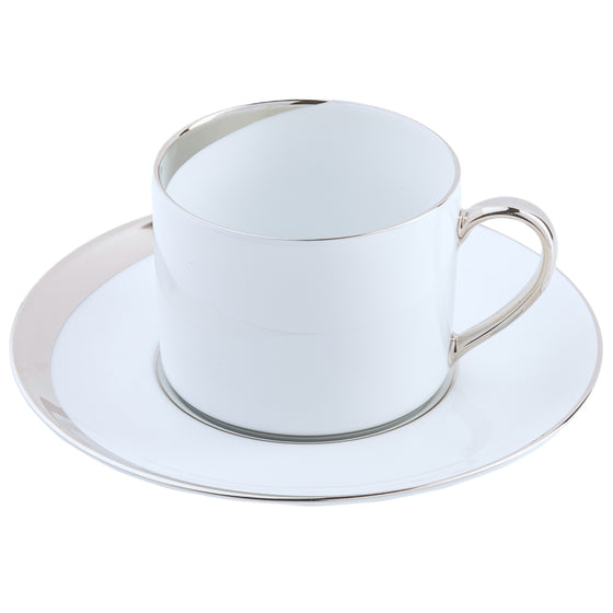 Ultra-White Crescent Teacup Saucer