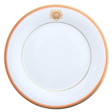  Charlotte Moss Ultra- White Shell Motif - Dinner - Gold and Coral Band