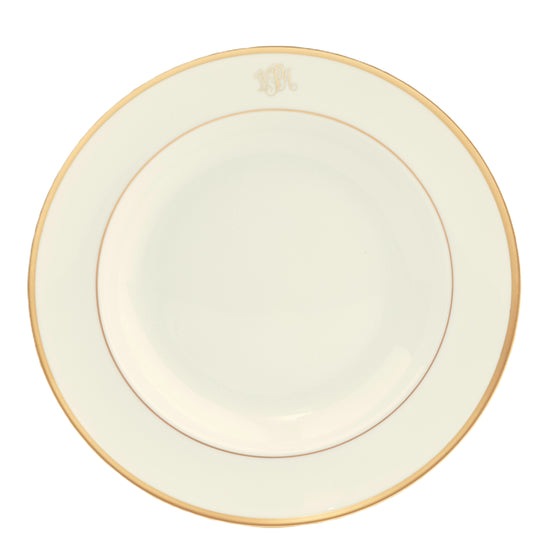 Ivory Signature Gold With Monogram Dinner Plate