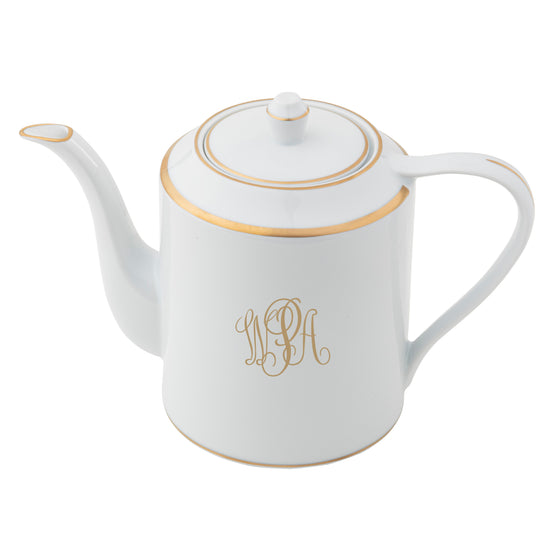 Ultra-White Signature Gold With Monogram Pacific Beverage Server & Cover