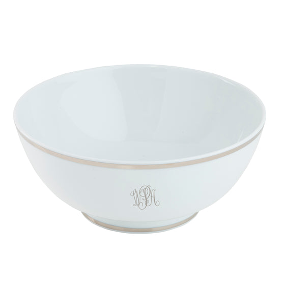 Ultra-White Signature Platinum With Monogram Round Footed Bowl