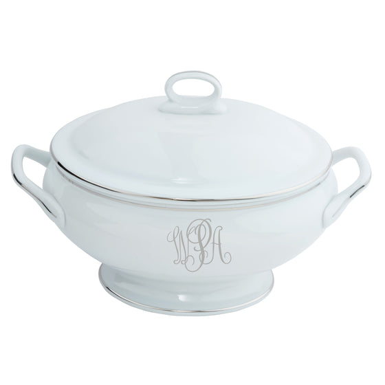 Ultra-White Signature Platinum With Monogram Covered Vegetable Bowl