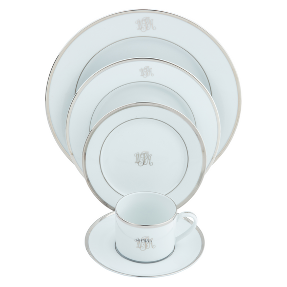 Signature Platinum With Monogram Ultra-White 5 Piece Place Setting