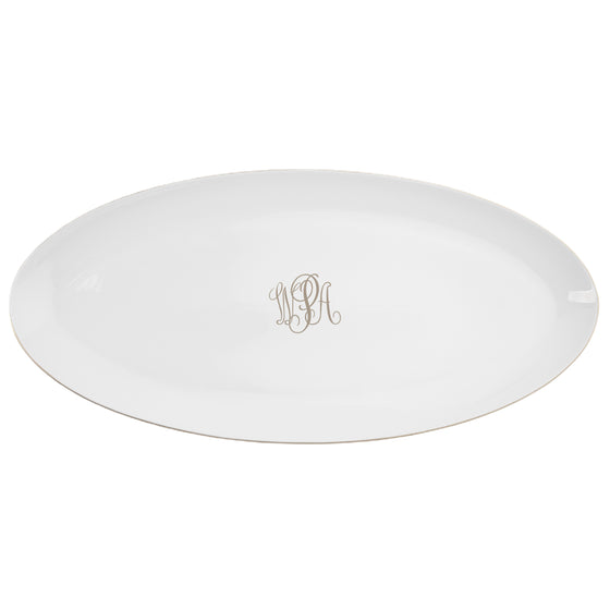 White Signature Platinum With Monogram Fish Platter