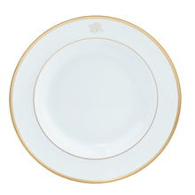  Ultra-White Signature Monogram  Gold Salad Plate- (Monogram Rim)