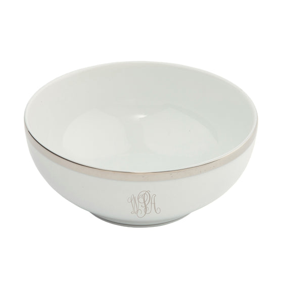 White Signature Platinum With Monogram Rice Bowl - Embassy Bowl