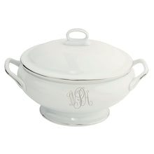  White Signature Platinum With Monogram Covered Vegetable Bowl