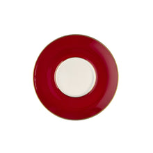  White Georgian ColorSheen Red - Gold Banding - Teacup Saucer