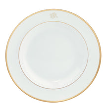  White Signature Gold With Monogram Salad Plate (Monogram Rim)