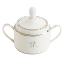  White Signature Platinum With Monogram Can Sugar Dish and Cover