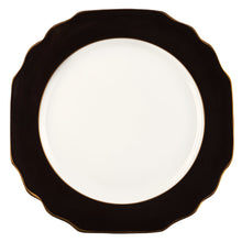  White Georgian ColorSheen Black - Gold Banding - Dinner Plate