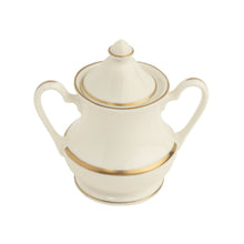  Ivory Signature Gold With Monogram Barbara Sugar Dish and Cover - Pickard China - SIGOWM-541-BA