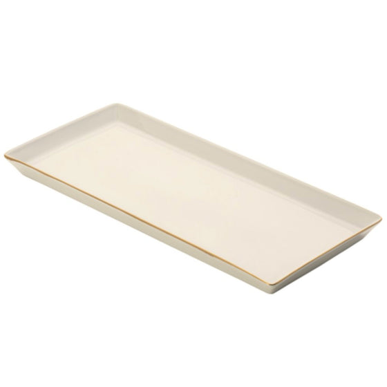 Ivory Signature Gold With Monogram Large Sushi Tray - Pickard China - SIGOWM-199-FY