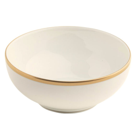 Ivory Signature Gold With Monogram Rice Bowl - Embassy Bowl - Pickard China - SIGOWM-029-EM