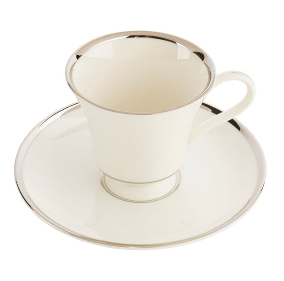 Ivory Signature Platinum No Monogram Coupe Teacup Saucer - Pickard China - SIPLNM-019-SY