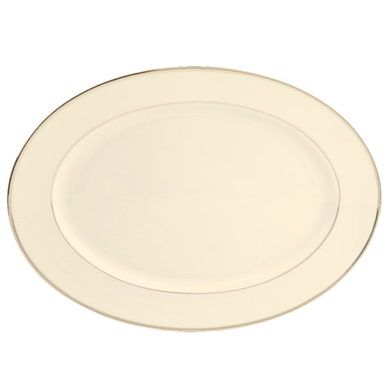 Ivory Signature Platinum With Monogram Oval Platter - Pickard China - SIPLWM-039-DX