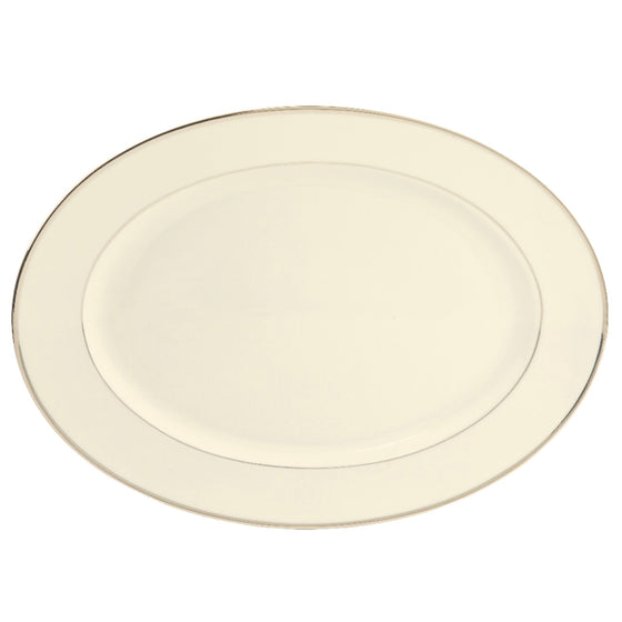 Ivory Signature Platinum With Monogram Oval Platter - Pickard China - SIPLWM-039-DX