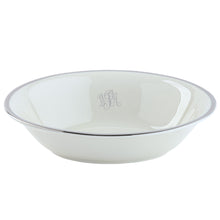  White Signature Platinum With Monogram Oval Vegetable Bowl