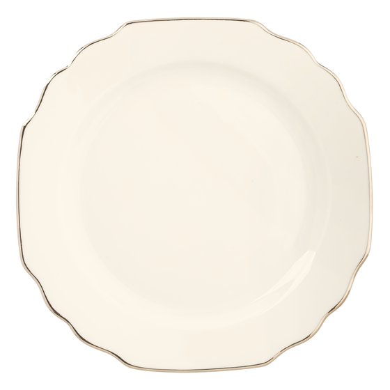 White Georgian Platinum Dinner Plate