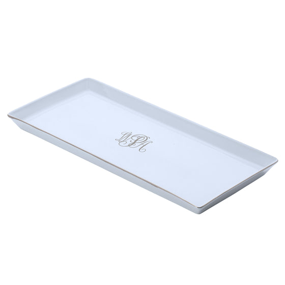 Ultra-White Signature Platinum With Monogram Large Sushi Tray