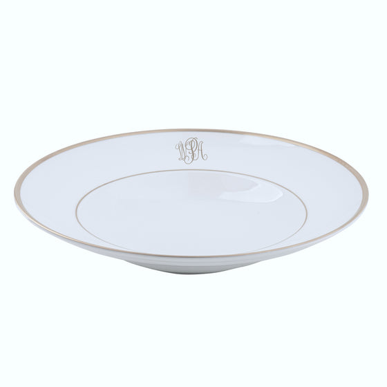 Ultra-White Signature Platinum With Monogram Pasta Bowl