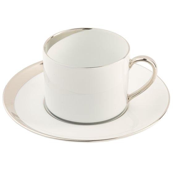 White Crescent Teacup Saucer - Pickard China - WCRESCE-019-SY