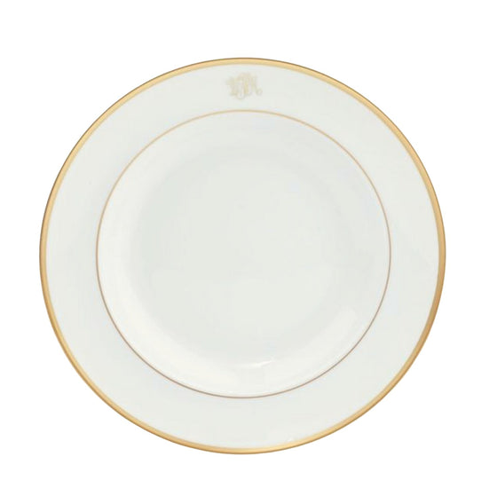 White Signature Gold With Monogram Charger Plate - Pickard China - WSIGOWM-059-DX