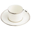 White Signature Platinum No Monogram Can Teacup Saucer - Pickard China - WSIPLNM-019-CN