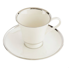  White Signature Platinum No Monogram Coupe Teacup Saucer - Pickard China - WSIPLNM-019-SY