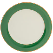  White ColorSheen Emerald Green Gold Bread and Butter Plate