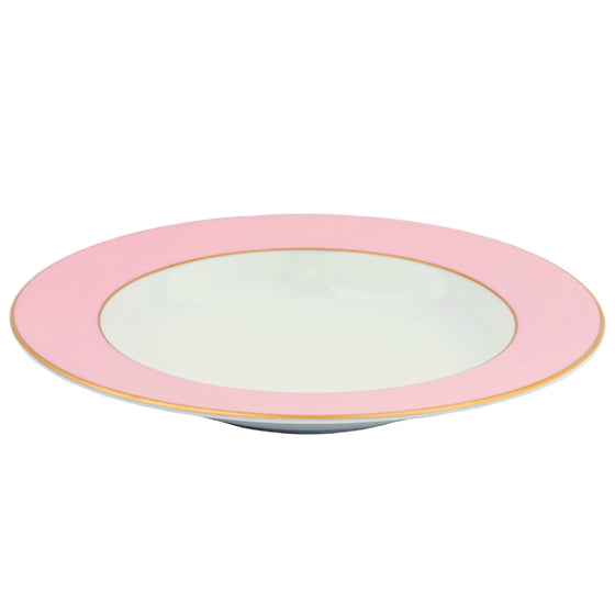 White ColorSheen Pink Gold Soup Plate