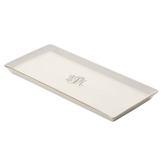 White Signature Platinum With Monogram Large Sushi Tray