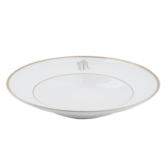 White Signature Platinum With Monogram Pasta Bowl