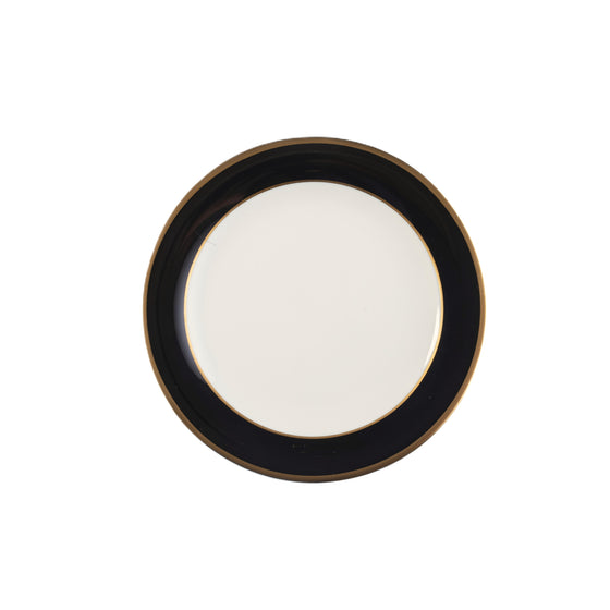 White ColorSheen Black Gold Bread and Butter Plate