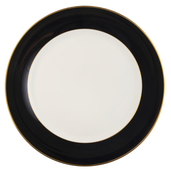 White ColorSheen Black Gold Charger Plate