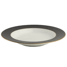  White ColorSheen Black Gold Soup Plate