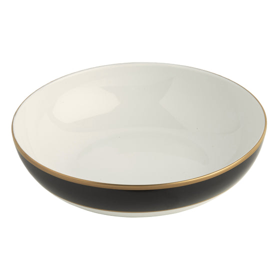 White ColorSheen Black Gold Cereal Bowl