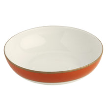  White ColorSheen Orange Gold Cereal Bowl