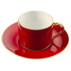 White ColorSheen Red Gold Teacup Saucer