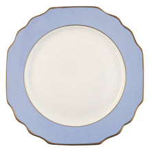  White Georgian ColorSheen Light Blue - Gold Banding - Salad Plate