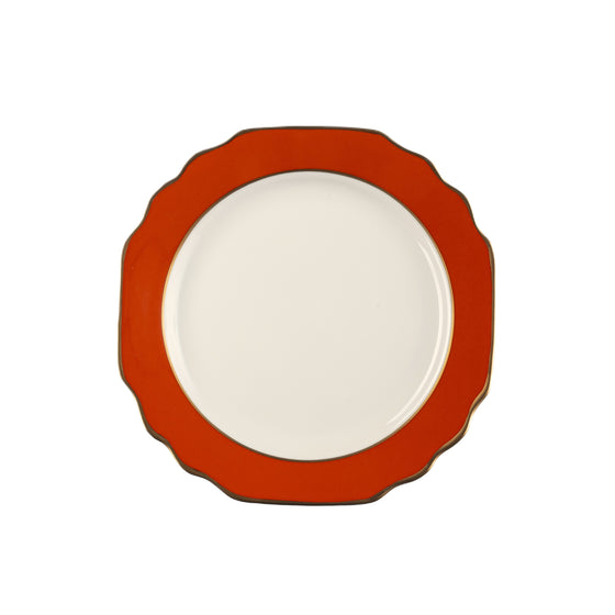 White Georgian ColorSheen Orange - Gold Banding - Bread and Butter Plate